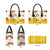 Burkina Faso Leather Bag with Brown White Yellow Abstract Design - Wonder Print Shop