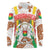 Burkina Faso Long Sleeve Polo Shirt with Brown White Yellow Abstract Design - Wonder Print Shop