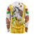 Burkina Faso Long Sleeve Shirt with Brown White Yellow Abstract Design - Wonder Print Shop