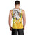 Burkina Faso Men Tank Top with Brown White Yellow Abstract Design - Wonder Print Shop