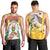 Burkina Faso Men Tank Top with Brown White Yellow Abstract Design - Wonder Print Shop