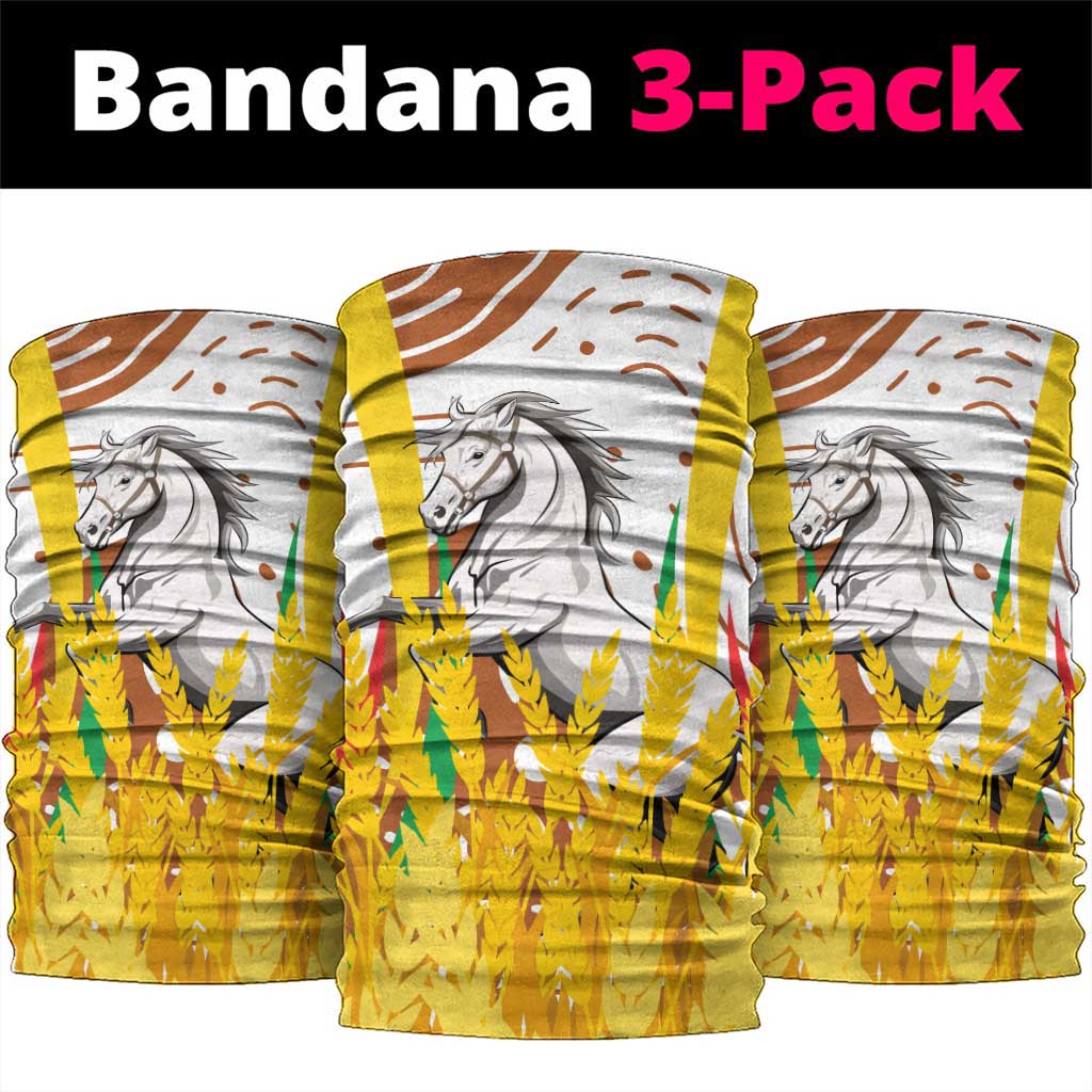 Burkina Faso Neck Gaiter with Brown White Yellow Abstract Design TS04