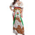 Burkina Faso Off Shoulder Maxi Dress with Brown White Yellow Abstract Design - Wonder Print Shop