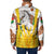 Burkina Faso Padded Jacket with Brown White Yellow Abstract Design - Wonder Print Shop