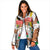Burkina Faso Padded Jacket with Brown White Yellow Abstract Design - Wonder Print Shop
