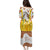 Burkina Faso Puletasi with Brown White Yellow Abstract Design - Wonder Print Shop