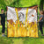 Burkina Faso Quilt with Brown White Yellow Abstract Design - Wonder Print Shop