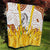 Burkina Faso Quilt with Brown White Yellow Abstract Design - Wonder Print Shop
