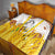 Burkina Faso Quilt with Brown White Yellow Abstract Design - Wonder Print Shop