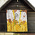 Burkina Faso Quilt with Brown White Yellow Abstract Design - Wonder Print Shop