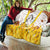 Burkina Faso Quilt with Brown White Yellow Abstract Design - Wonder Print Shop