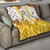 Burkina Faso Quilt with Brown White Yellow Abstract Design - Wonder Print Shop