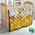 Burkina Faso Quilt with Brown White Yellow Abstract Design - Wonder Print Shop