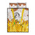 Burkina Faso Quilt Bed Set with Brown White Yellow Abstract Design - Wonder Print Shop