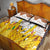 Burkina Faso Quilt Bed Set with Brown White Yellow Abstract Design - Wonder Print Shop