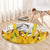 Burkina Faso Round Carpet with Brown White Yellow Abstract Design - Wonder Print Shop