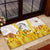 Burkina Faso Rubber Doormat with Brown White Yellow Abstract Design - Wonder Print Shop