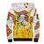 Burkina Faso Sherpa Hoodie with Brown White Yellow Abstract Design - Wonder Print Shop