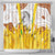 Burkina Faso Shower Curtain with Brown White Yellow Abstract Design - Wonder Print Shop