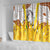 Burkina Faso Shower Curtain with Brown White Yellow Abstract Design - Wonder Print Shop