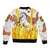 Burkina Faso Sleeve Zip Bomber Jacket with Brown White Yellow Abstract Design - Wonder Print Shop