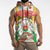 Burkina Faso Sleeveless Hoodie with Brown White Yellow Abstract Design - Wonder Print Shop