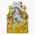 Burkina Faso Sleeveless Puffer Jacket with Brown White Yellow Abstract Design - Wonder Print Shop