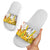 Burkina Faso Slide Sandals with Brown White Yellow Abstract Design - Wonder Print Shop