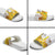 Burkina Faso Slide Sandals with Brown White Yellow Abstract Design - Wonder Print Shop