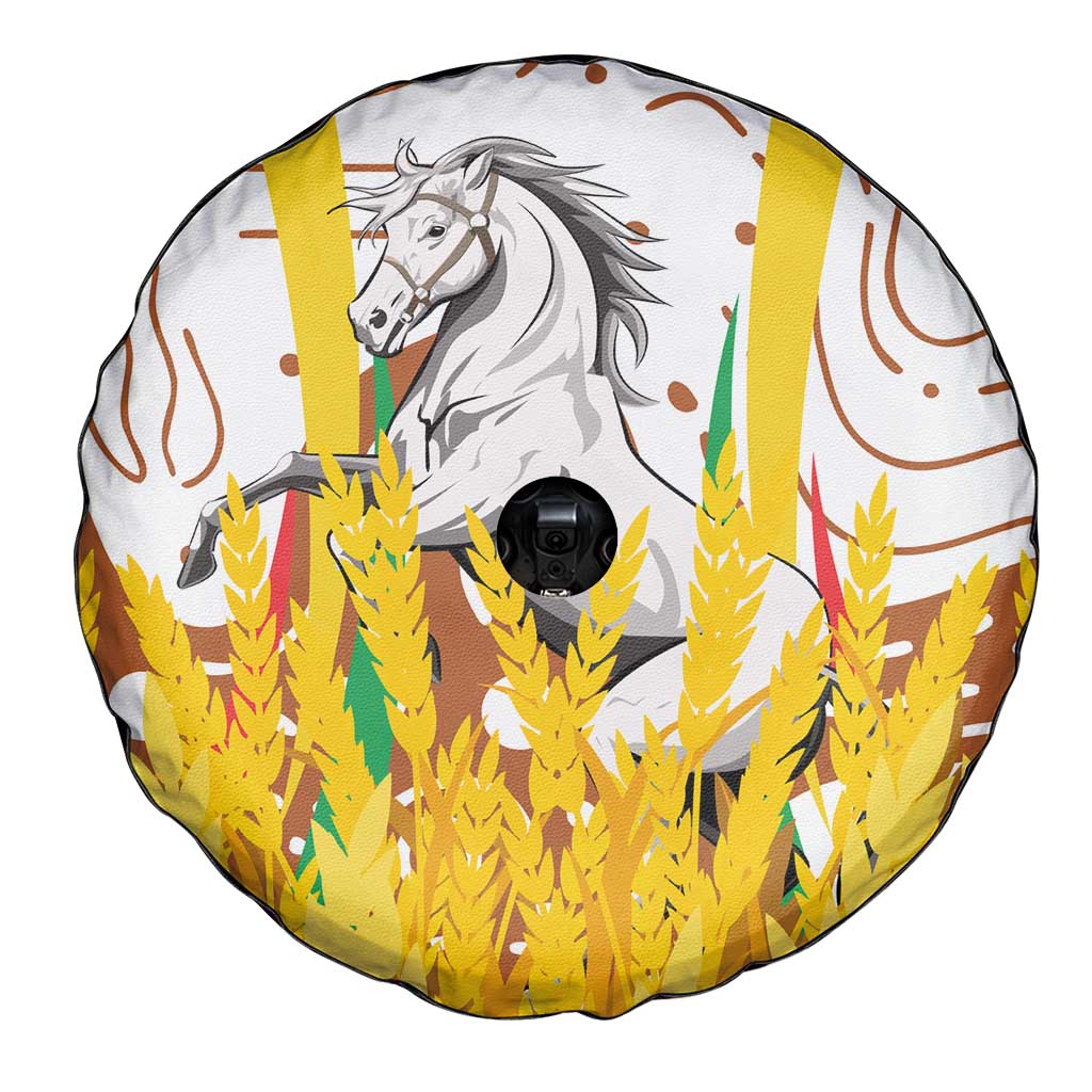 Burkina Faso Spare Tire Cover with Brown White Yellow Abstract Design - Wonder Print Shop