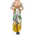 Burkina Faso Summer Maxi Dress with Brown White Yellow Abstract Design - Wonder Print Shop