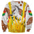 Burkina Faso Sweatshirt with Brown White Yellow Abstract Design - Wonder Print Shop