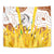 Burkina Faso Tapestry with Brown White Yellow Abstract Design - Wonder Print Shop