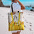 Burkina Faso Tote Bag with Brown White Yellow Abstract Design - Wonder Print Shop