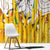 Burkina Faso Window Curtain with Brown White Yellow Abstract Design - Wonder Print Shop