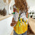 Burkina Faso Women Casual Shirt with Brown White Yellow Abstract Design - Wonder Print Shop