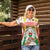 Burkina Faso Women Polo Shirt with Brown White Yellow Abstract Design - Wonder Print Shop