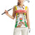 Burkina Faso Women Sleeveless Polo Shirt with Brown White Yellow Abstract Design - Wonder Print Shop