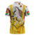 Burkina Faso Zipper Polo Shirt with Brown White Yellow Abstract Design - Wonder Print Shop