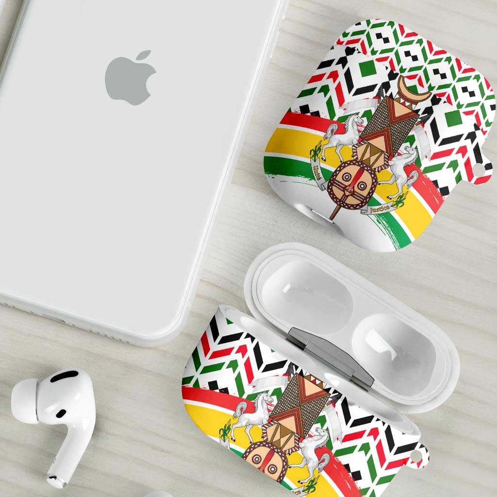 Burkina Faso AirPods Case with Red Green Black Geometric Design - Wonder Print Shop