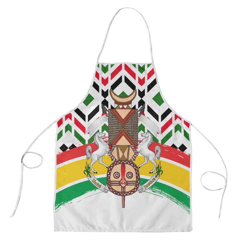 Burkina Faso Apron with Red Green Black Geometric Design - Wonder Print Shop