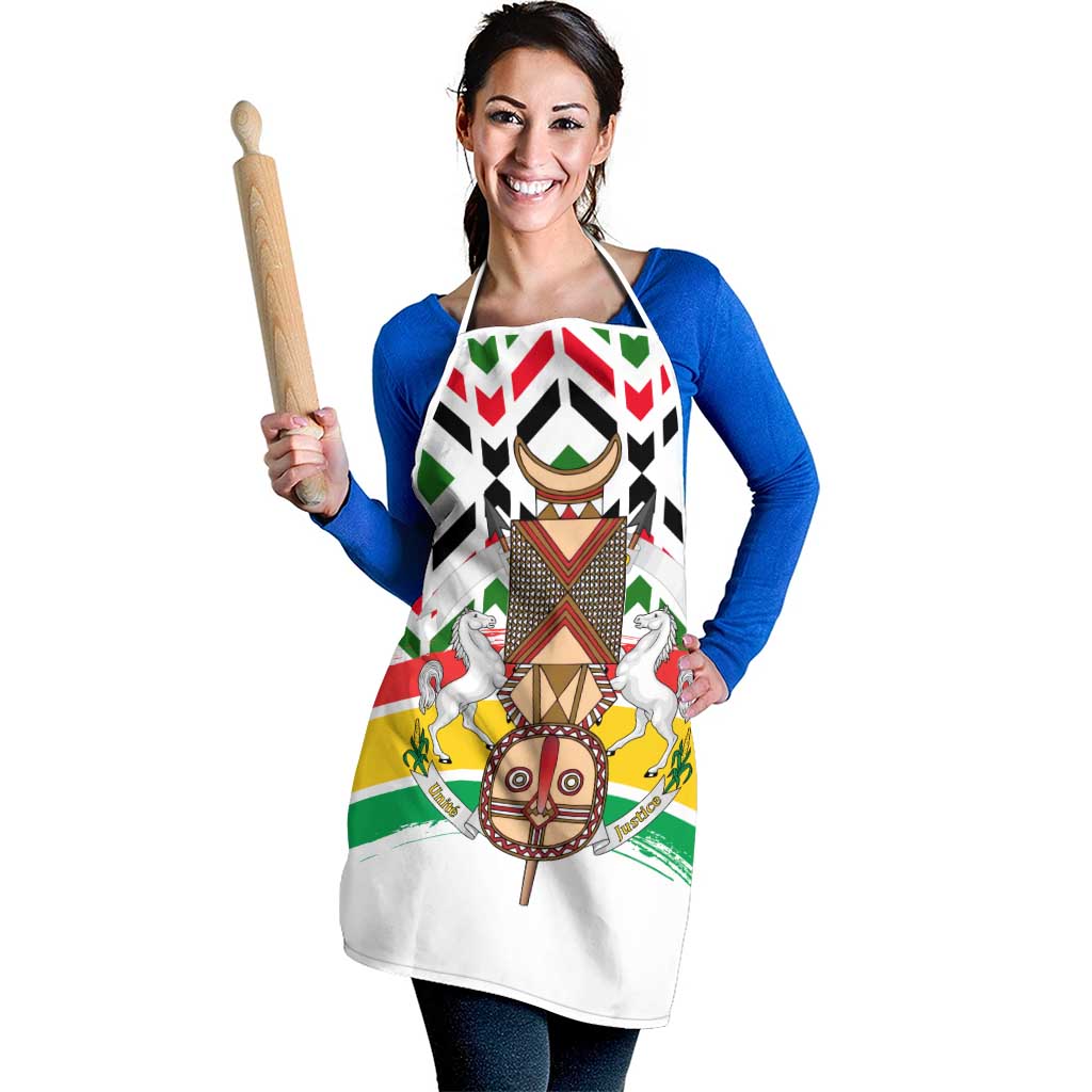 Burkina Faso Apron with Red Green Black Geometric Design - Wonder Print Shop
