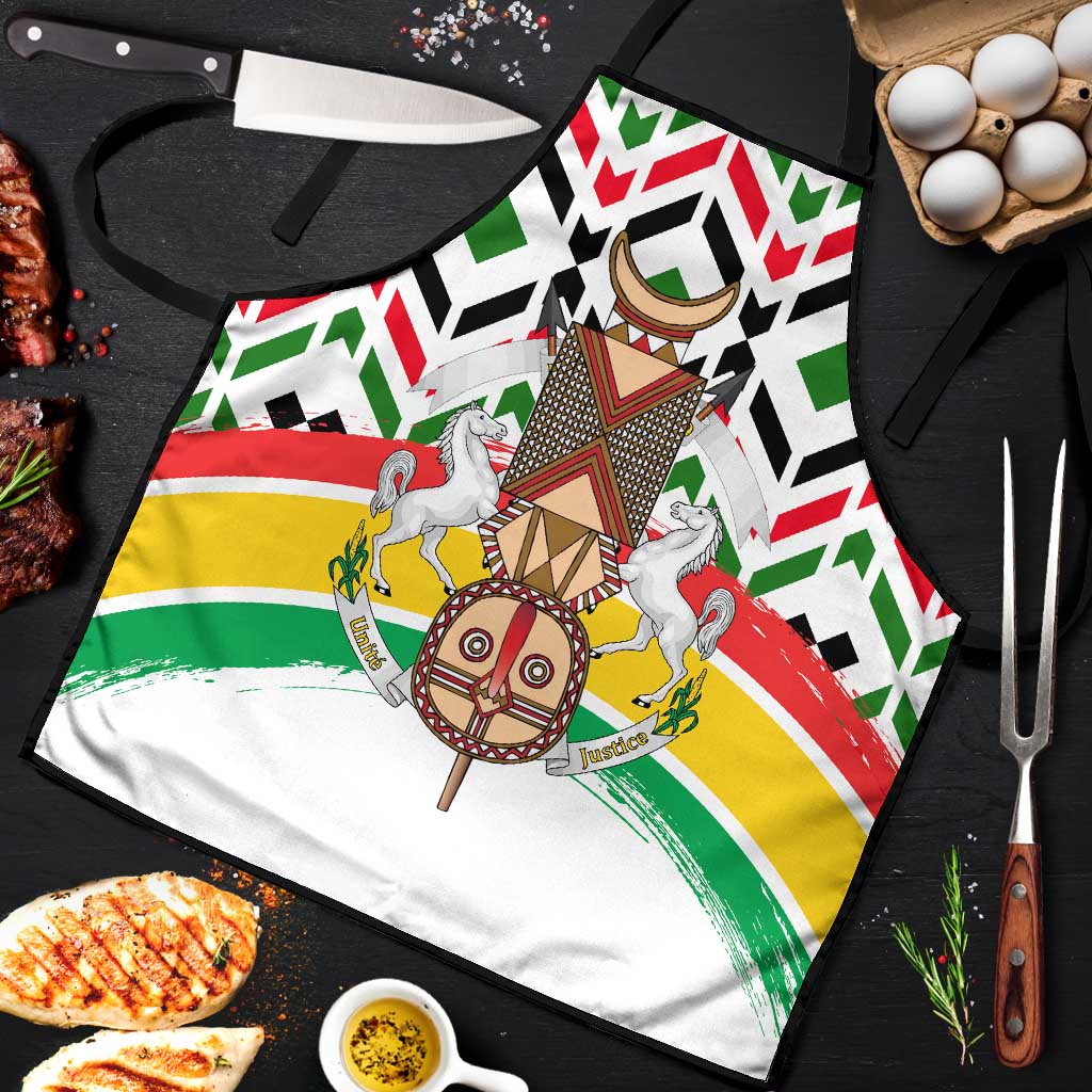 Burkina Faso Apron with Red Green Black Geometric Design - Wonder Print Shop
