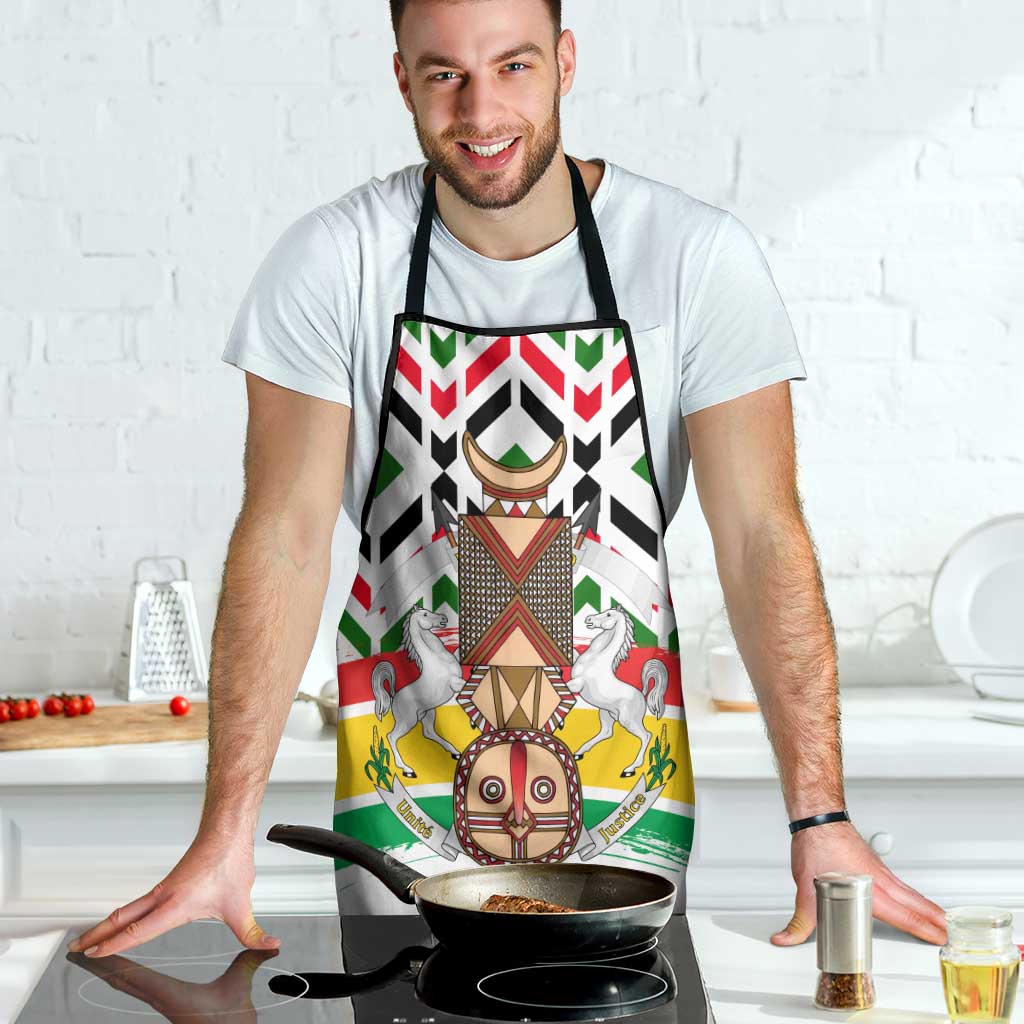 Burkina Faso Apron with Red Green Black Geometric Design - Wonder Print Shop
