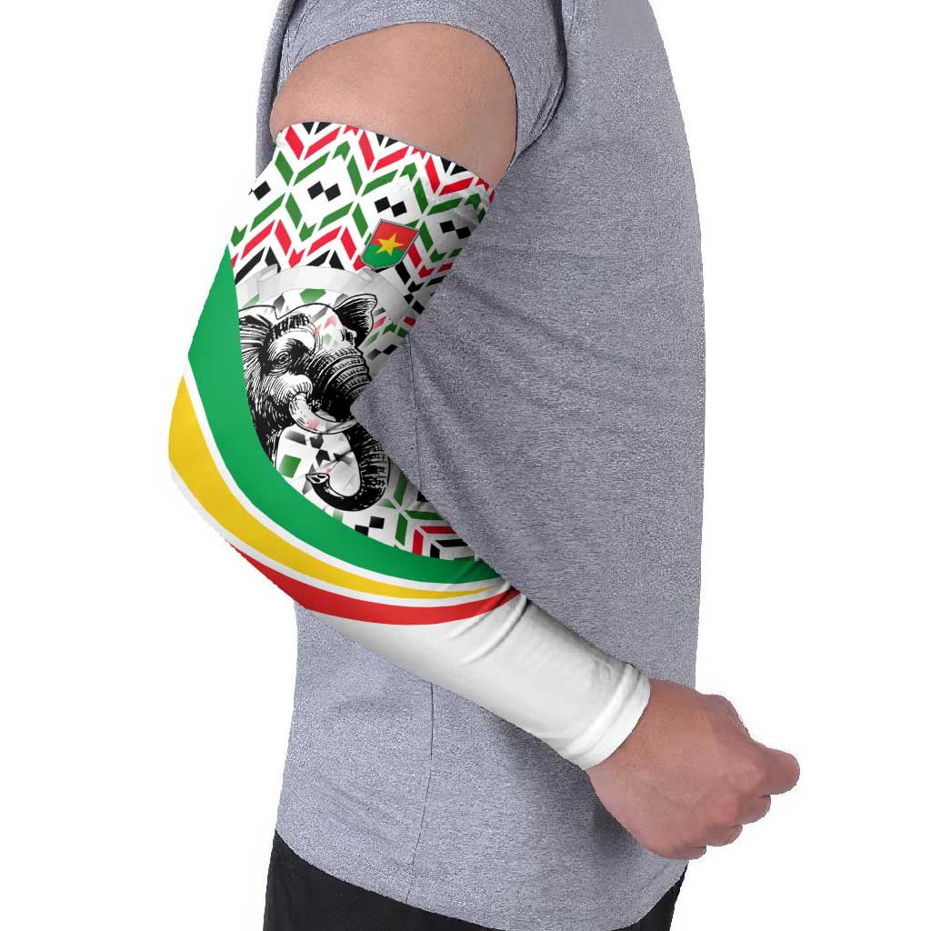Burkina Faso Arm Sleeves with Red Green Black Geometric Design - Wonder Print Shop