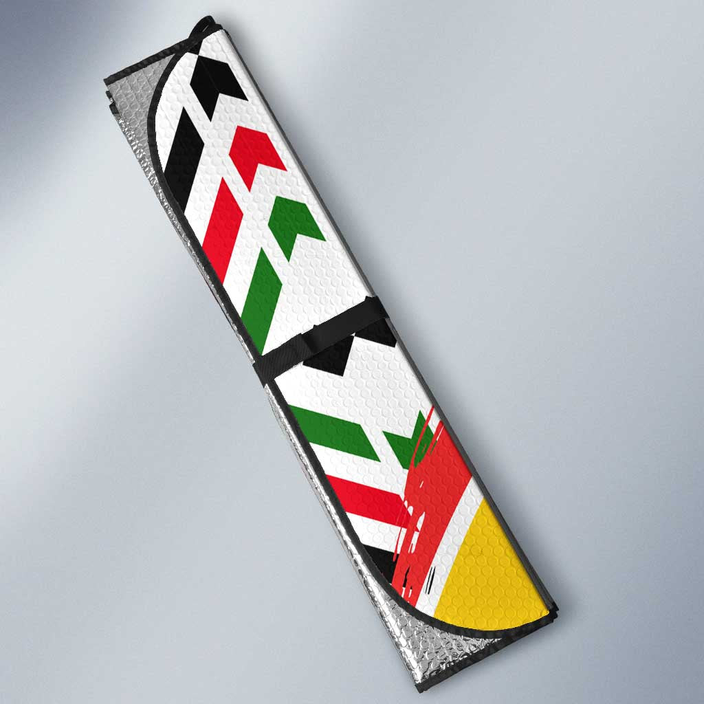 Burkina Faso Auto Sun Shade with Red Green Black Geometric Design - Wonder Print Shop