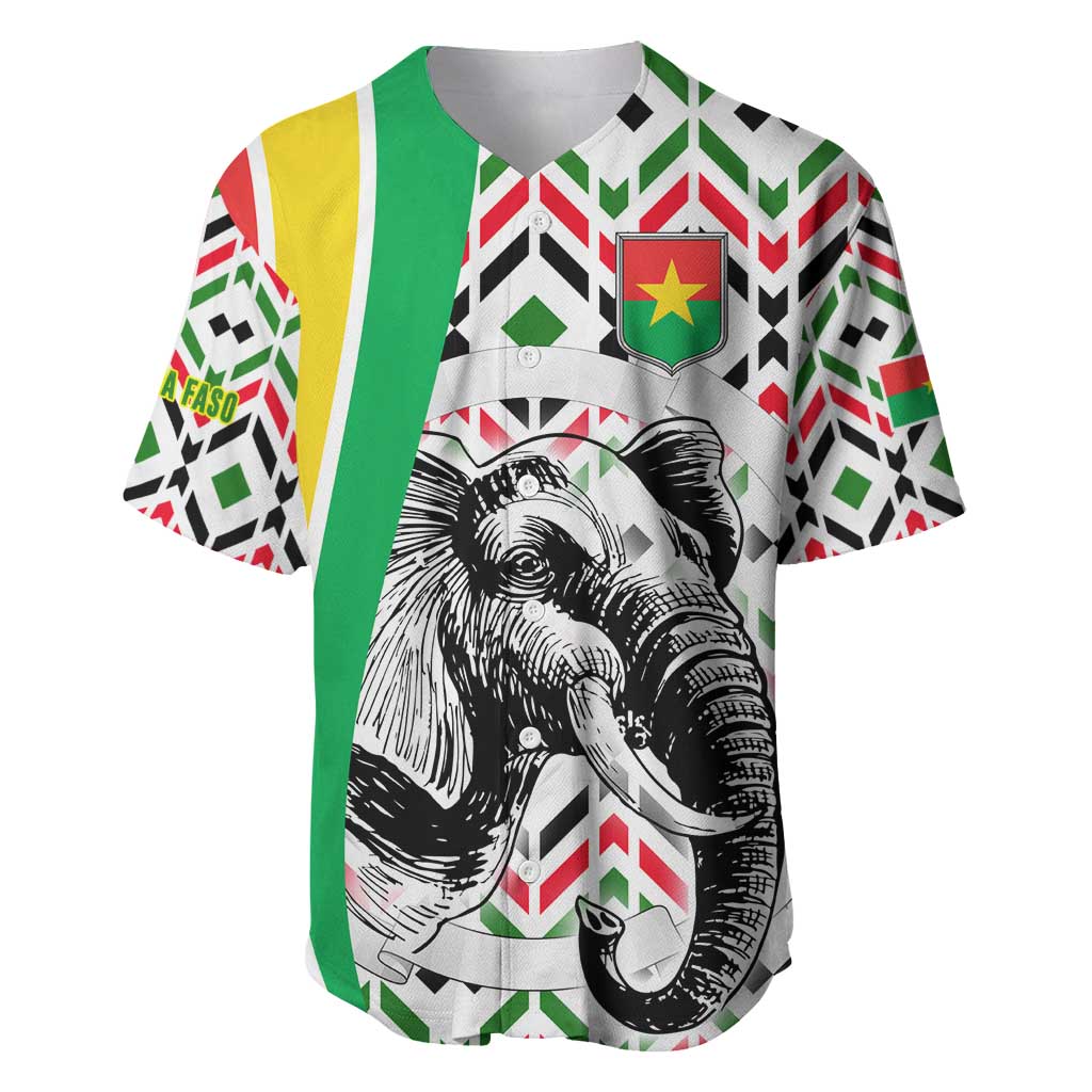 Burkina Faso Baseball Jersey with Red Green Black Geometric Design - Wonder Print Shop