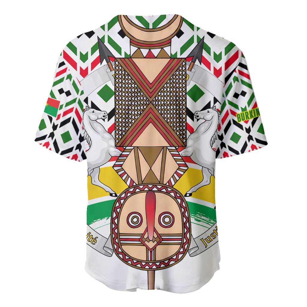 Burkina Faso Baseball Jersey with Red Green Black Geometric Design - Wonder Print Shop