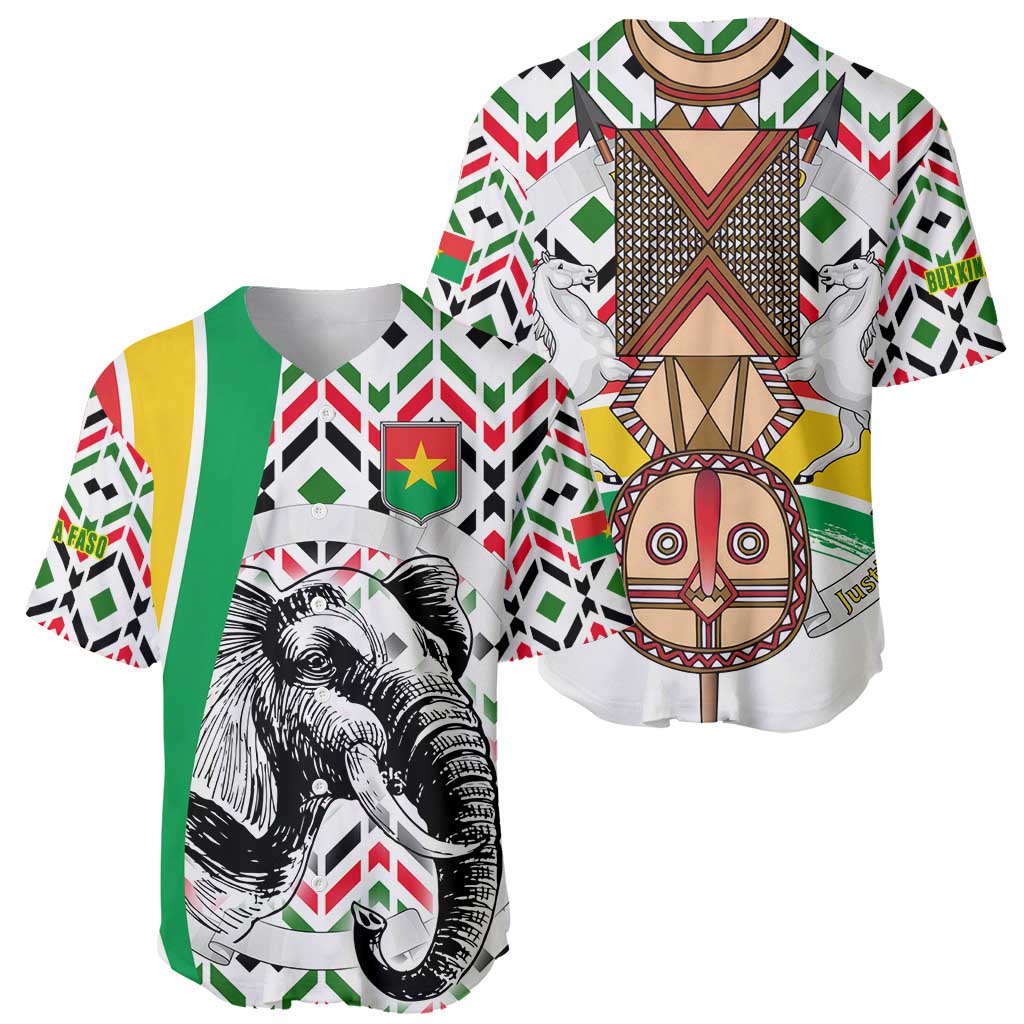 Burkina Faso Baseball Jersey with Red Green Black Geometric Design - Wonder Print Shop