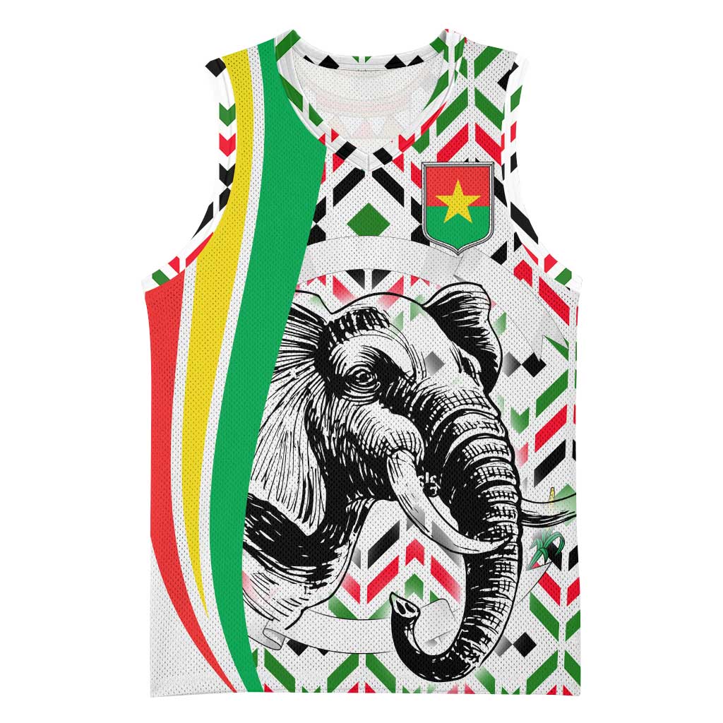 Burkina Faso Basketball Jersey with Red Green Black Geometric Design - Wonder Print Shop